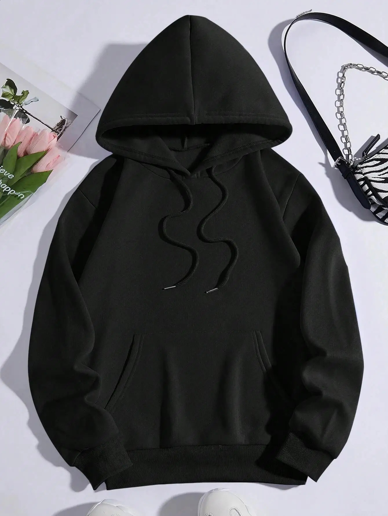 Butterflies And Flowers Simple Style Women Hoodies Fashion Crewneck Sweatshirt Casual Oversize Hoody Autumn Fleece Sportswears 250113