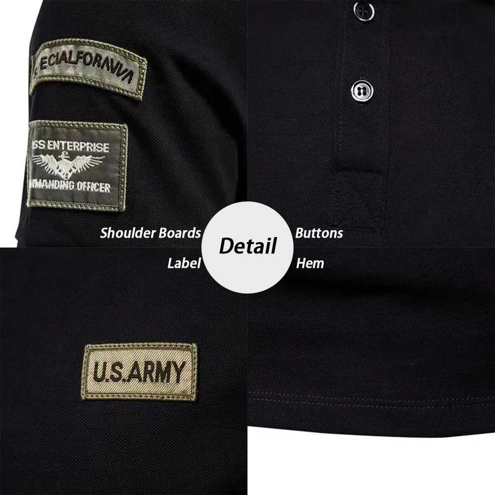 New Arrival Mens polo shirt short sleeved top T-shirt summer casual collar with tactical T-shirt attached Z250113