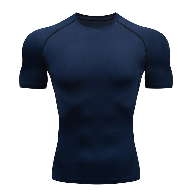 Running mens tight fitting shirt Tshirt short sleeved gym sports top black and white quick drying breathable MMA 250113