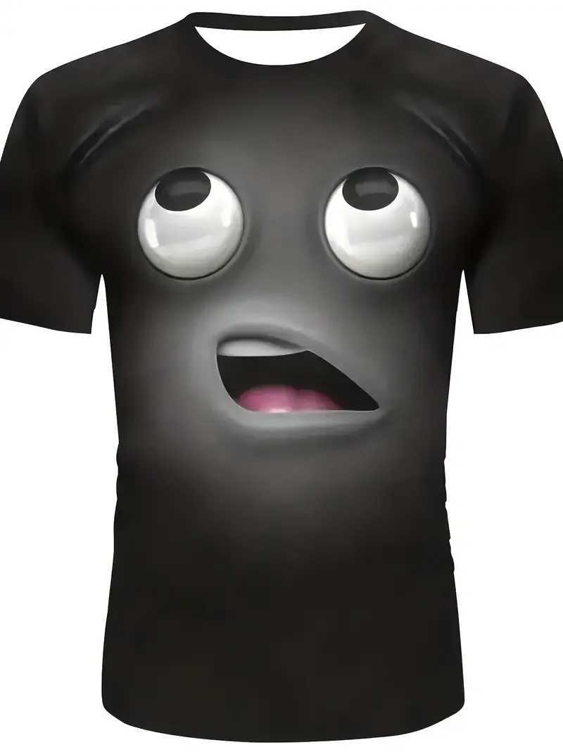 Mens T Shirt 3D Face Print Funny Y2k Casual Short Sleeve O Neck Loose Tee Top Streetwear Pullover Outdoor Oversized Clothing X250113