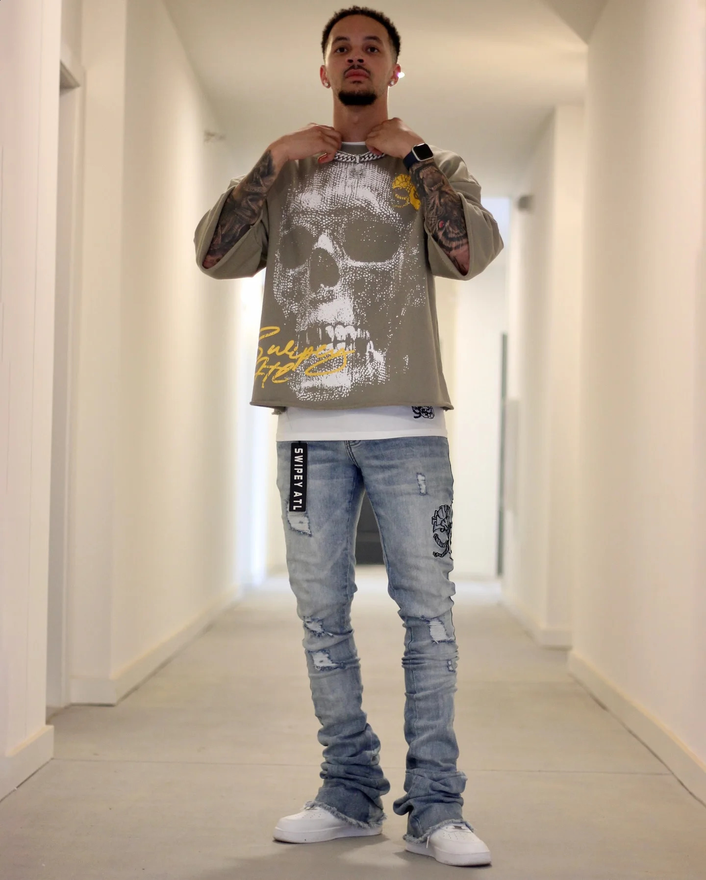 High Street Y2k Tops Sage Green Oversized Cropped Oversized Graphic t shirts Cotton Loose Style Couples Gothic Printed T shirt 250109