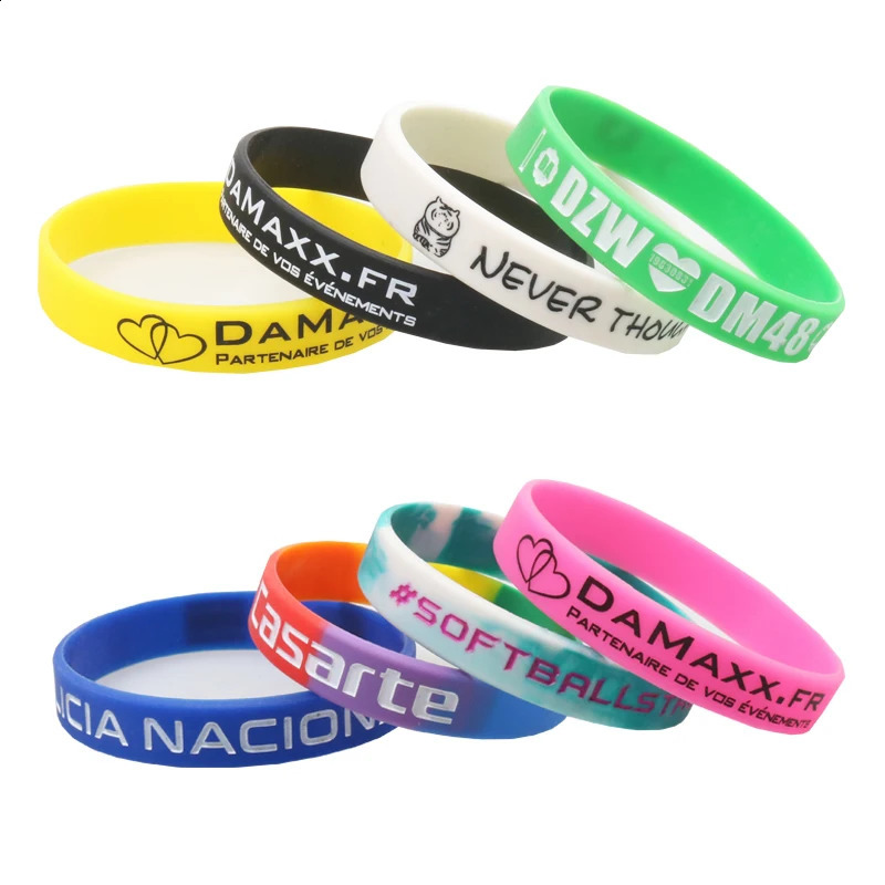 100pcs/50pcs Customized Silicone Bracelets Laser Technology Fashion Custom Personalized Engrave Wristband For Party Events 250107