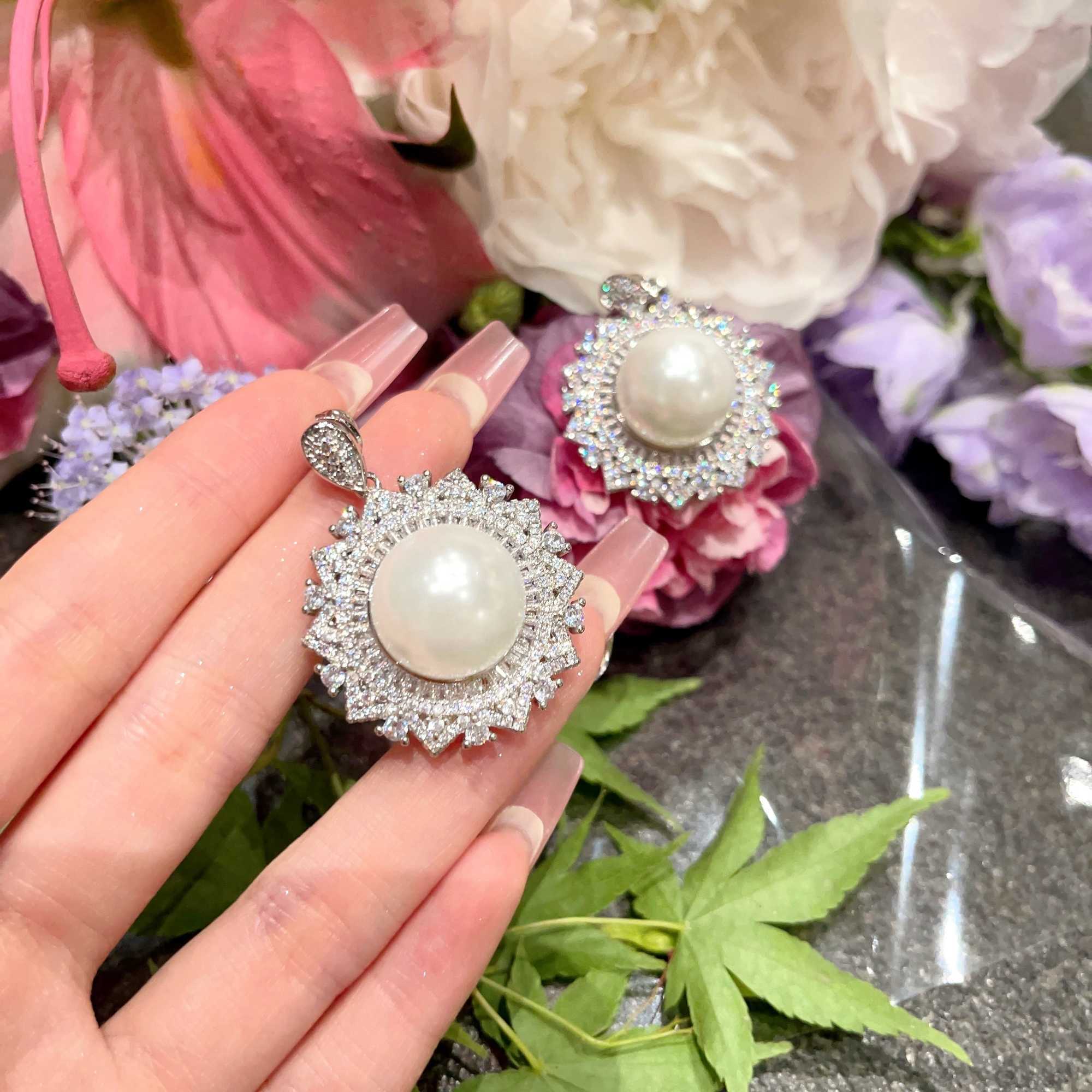 Shiny Big Pearl Moissanite CZ Diamond Stud Earrings for Wedding Gift Party Engagement or Anniversary-for Women Model N0226