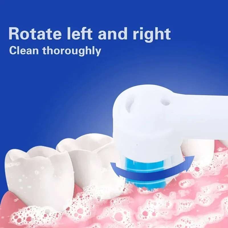 Rotary Electric Toothbrush with Base Rechargeable Dental Automatic High Frequency Vibration Tartar Stains Remove Teeth Whitening