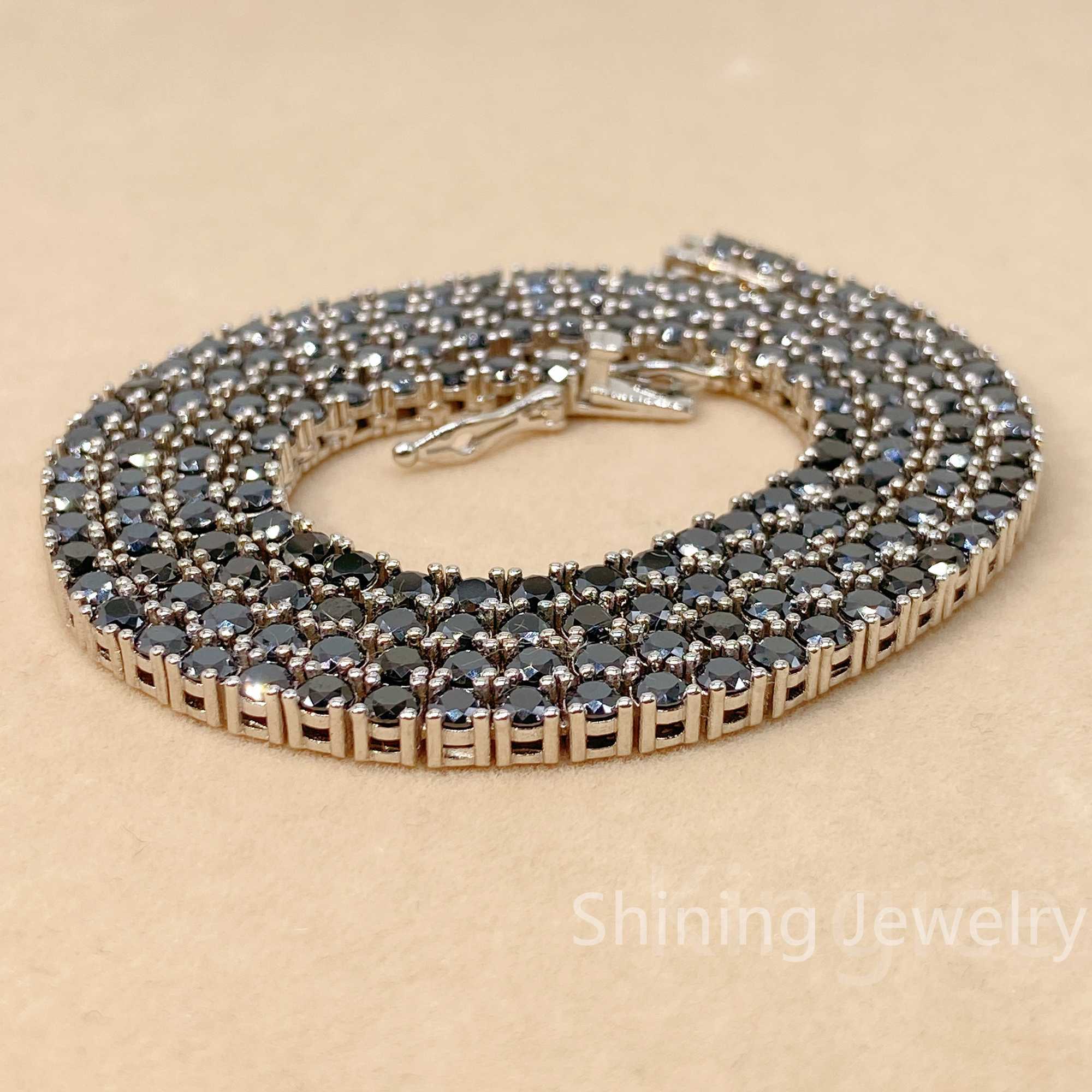 4mm black diamond body chain sterling silver 925 vvs black moissanite tennis chain