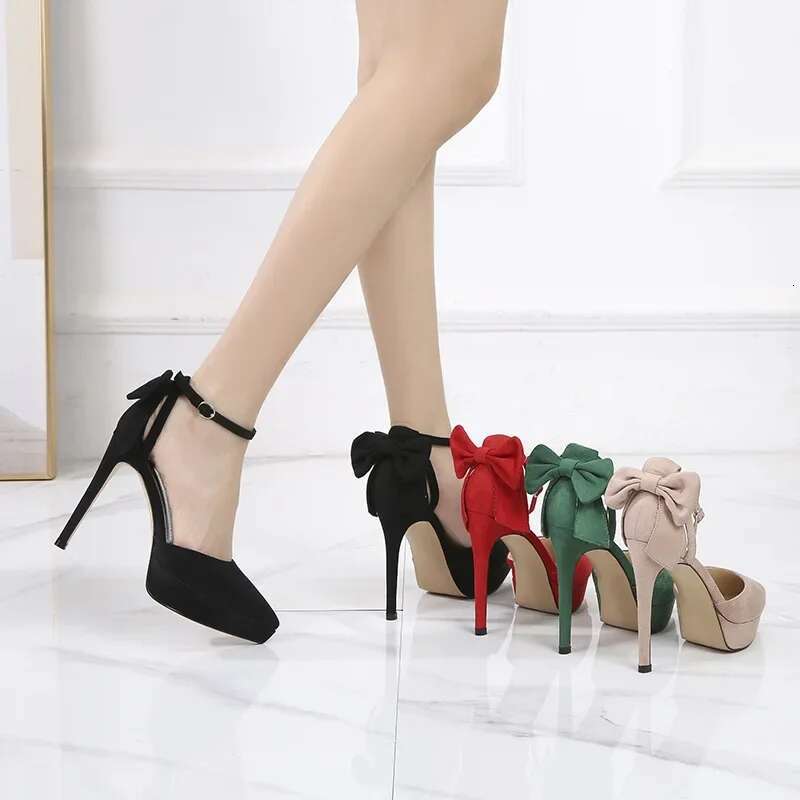 Fashion Heeled Shoes Elegant Ladies Super High Heels Brand Women Pumps Thin Heel 12Cm Plus Size 42 D153