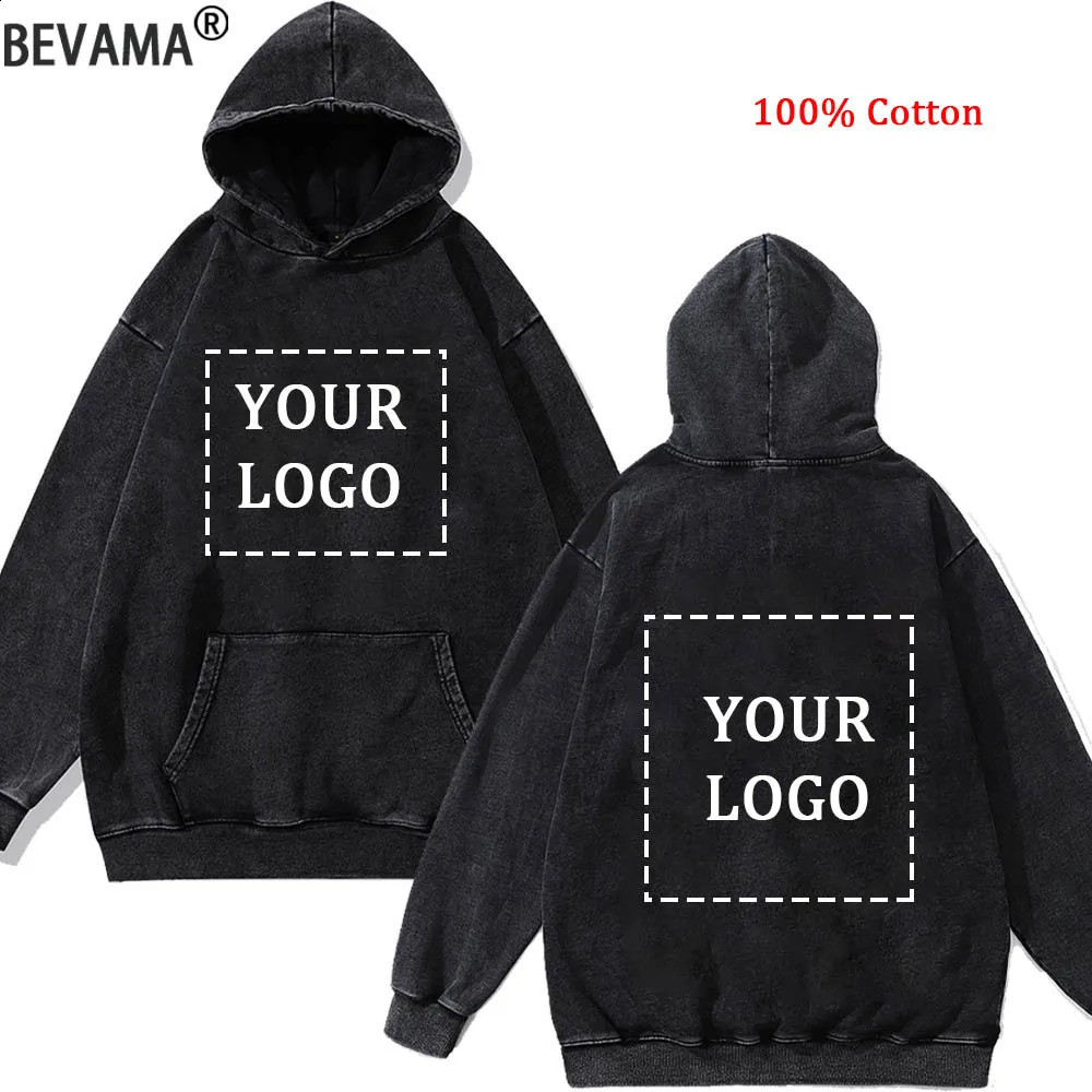Custom Hoodies for Men Long Sleeved Vintage Sweatshirts n Your Cotton Hooded Tops Pattern Pullovers Unisex Clothing 250113
