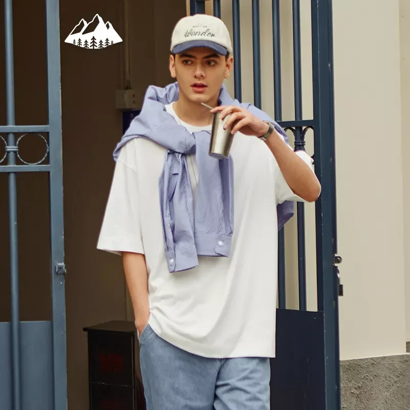 American Size OEM Wholesale Custom Heavy Weight T Shirts 100% Cotton Oversized Tee 240g Mens Hip Hop Plain Brown Tops 250113