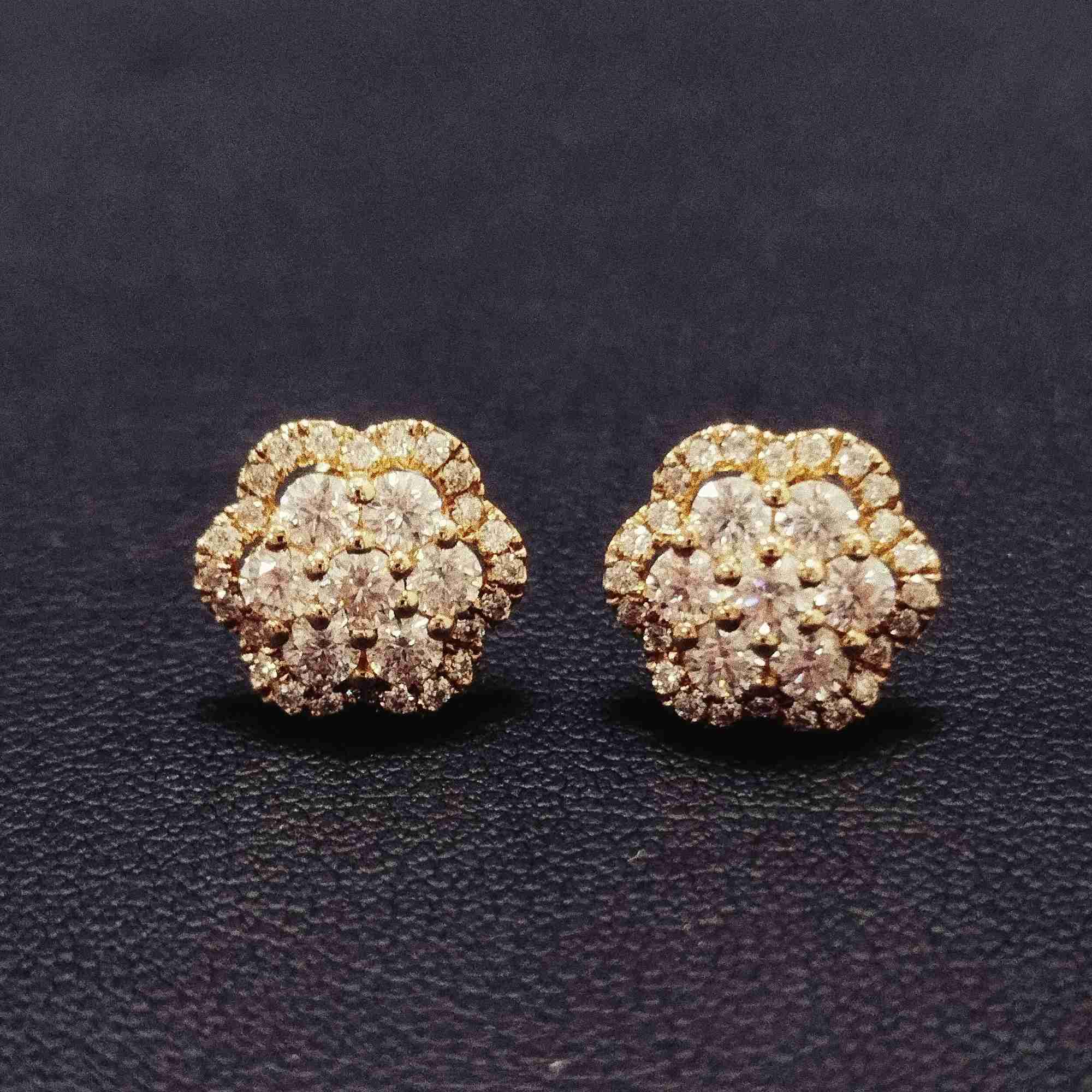 2022 New Arrival Fine Jewelry Iced Out Flowered Earrings Handmade 925 Sterling Silver Earrings