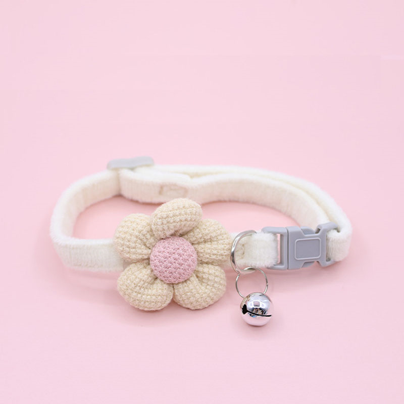 Cat Collar with Cute Flower Adjustable Buckle Cat Collar Bell Collar Cat Small Pet Supplies Kitten Collar Small Dog Acce