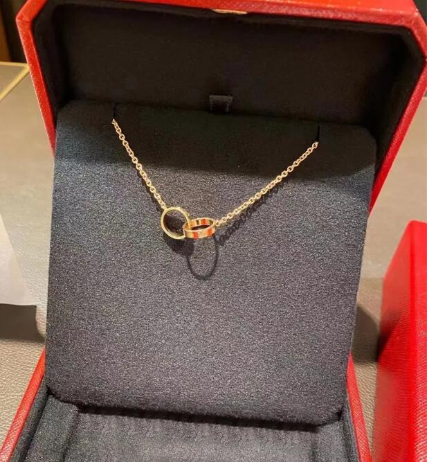 Luxury designer necklace diamond screw love necklaces for women double hoop cjeweler chains mens woman pendant jewelry y3251