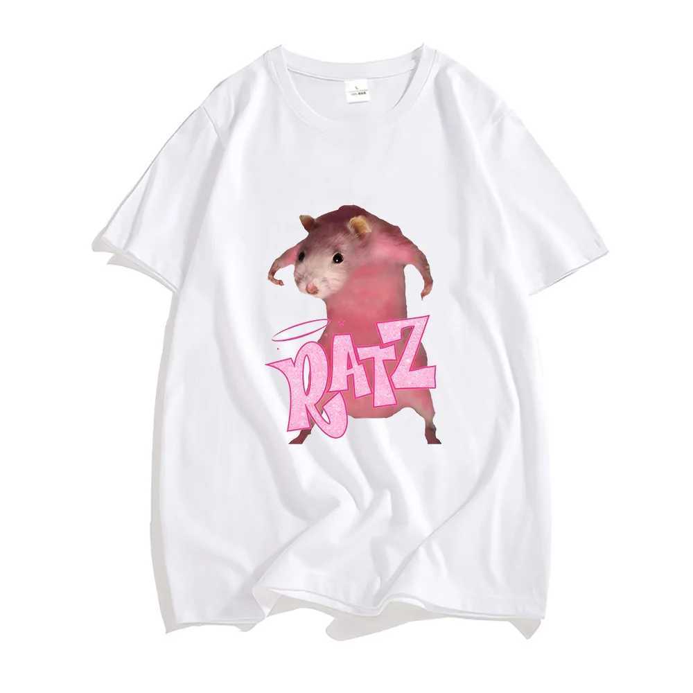 Ratz Pink Cartoon T-shirt 100% Cotton Short SLeeve Mens Tee-shirt Casual KAWaii Summer O-neck Tshirt Cute Male Soft Shirts X250113
