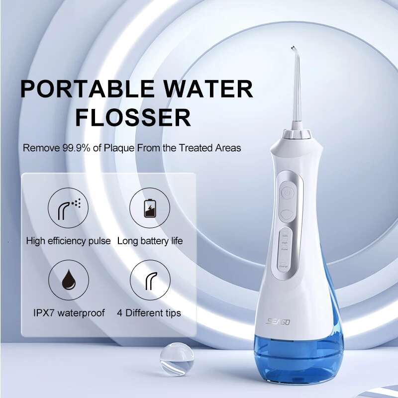 Seago Electric Toothbrush and Water sser for Adults Rechargeable Multiple Clean Functions White Black Home Gift