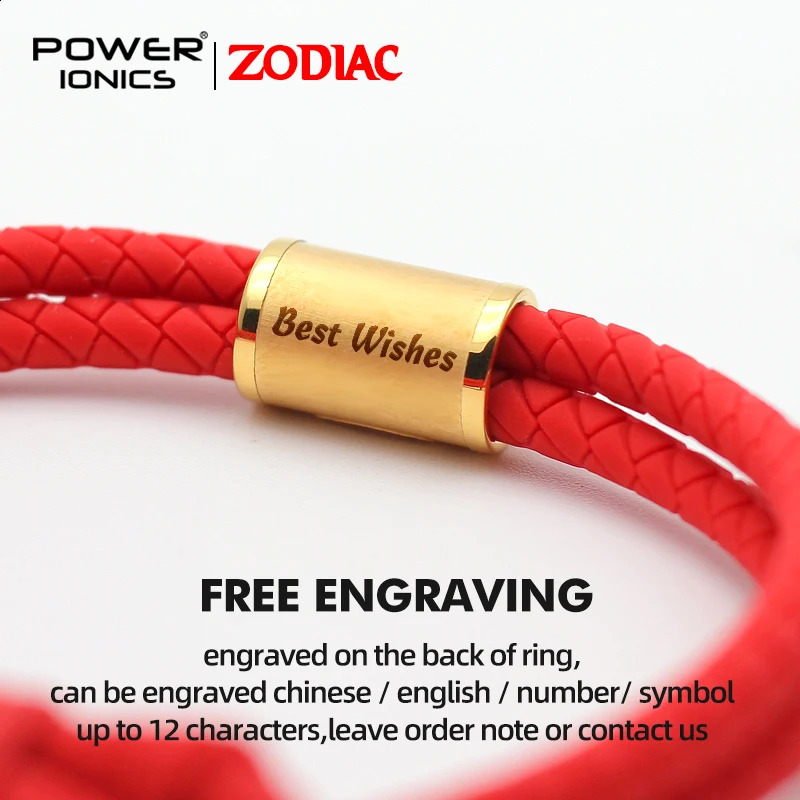 Power Ionics 2025 Snake CNY 12 Lucky Zodiac Waterproof Anions Sports Fashion Bracelet Free Engrave 250107