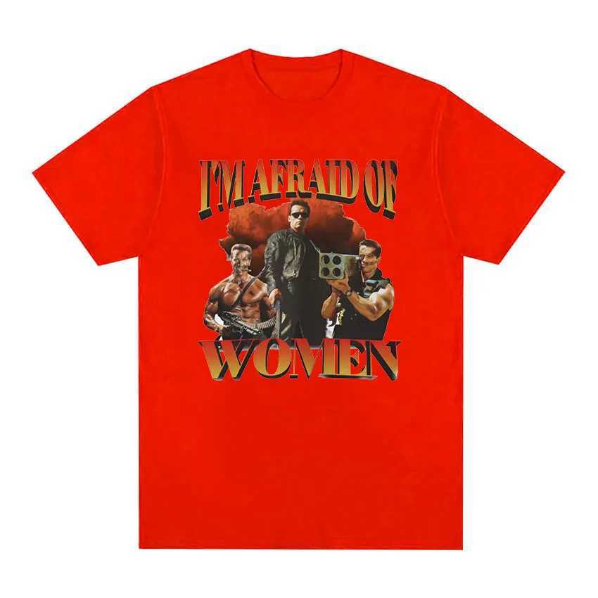 Im Afraid of Women Gym Retro Graphic T Shirt Mens Gothic Fashion Short Sleeve T-shirts Men Clothing Oversized Cotton T-shirt X250113