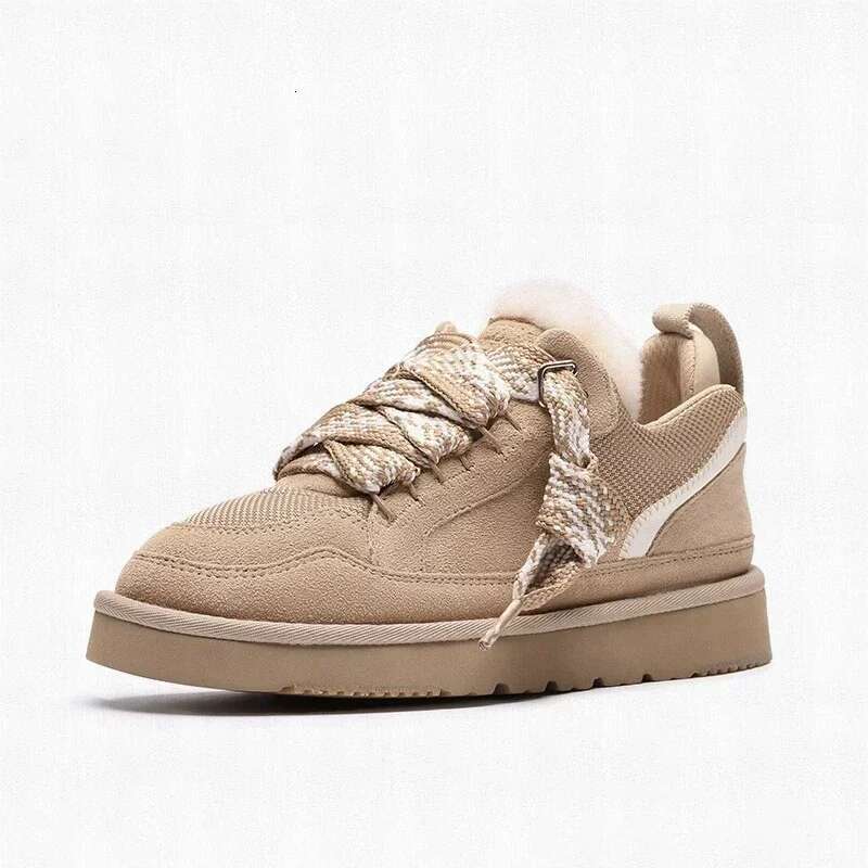 Snow One Bottom Th ick Sole Thickened Warm High Boots Women's Large Size Sheepskin Fur Wool Shoes women shoe s
