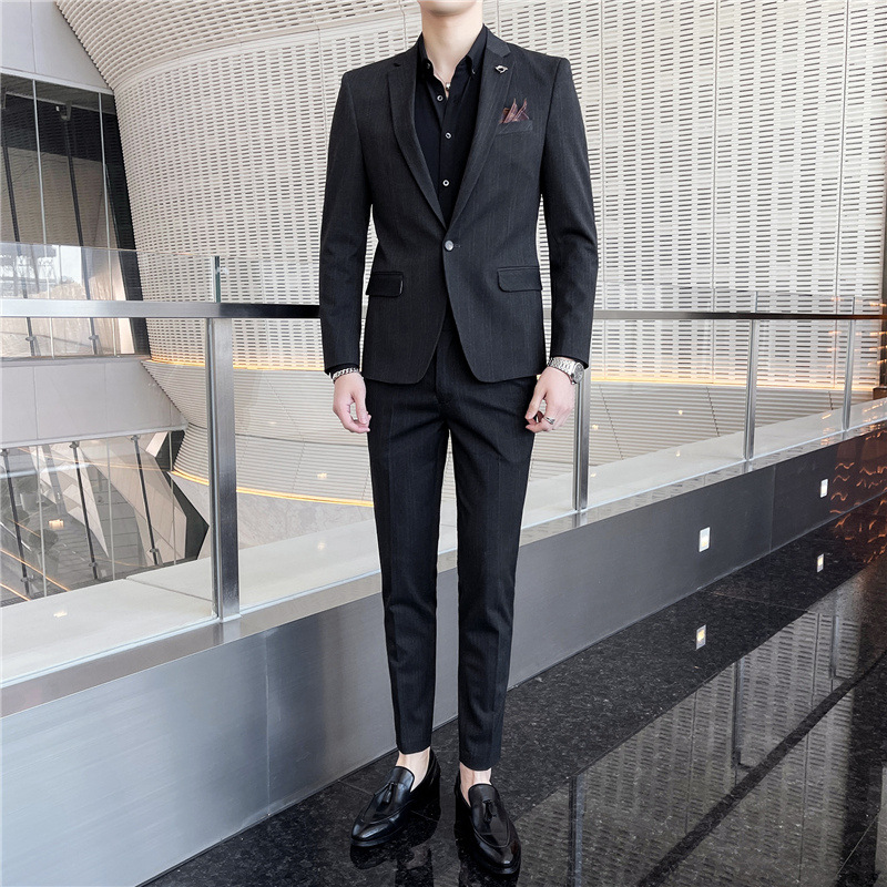 H583 Suit men's wedding slim two-piece suit male best man groom wedding dress