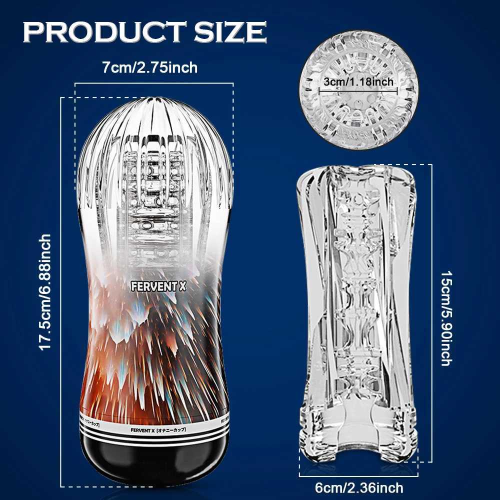 Sex Toy for Men Male Masturbator Cup Soft Silicone Pussy Transparent Vagina Adult Goods Endurance Exercise Vacuum Pocket ToyXJ250227