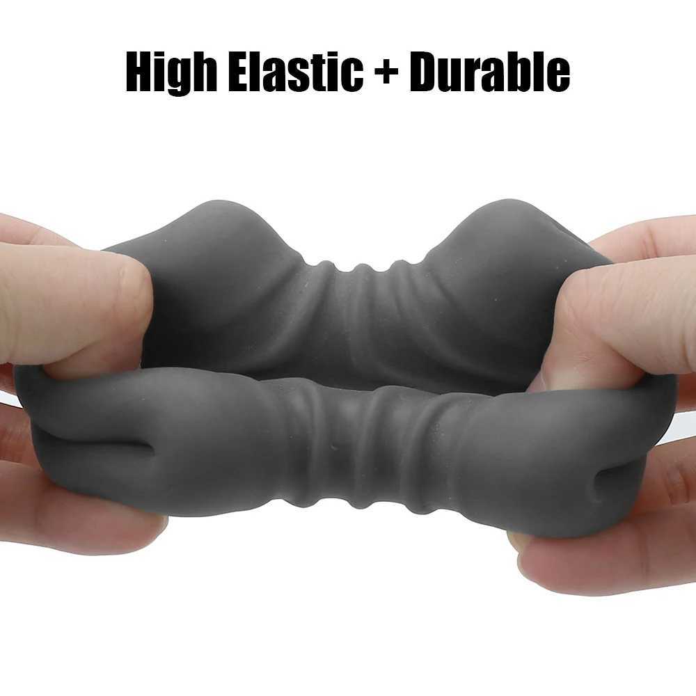 Dual Channel Glans Sucking Male Masturbator Cup Penis Massage Delay Ejaculation Portable TPE Artificial Vagina Sex Toys for MenXJ250227