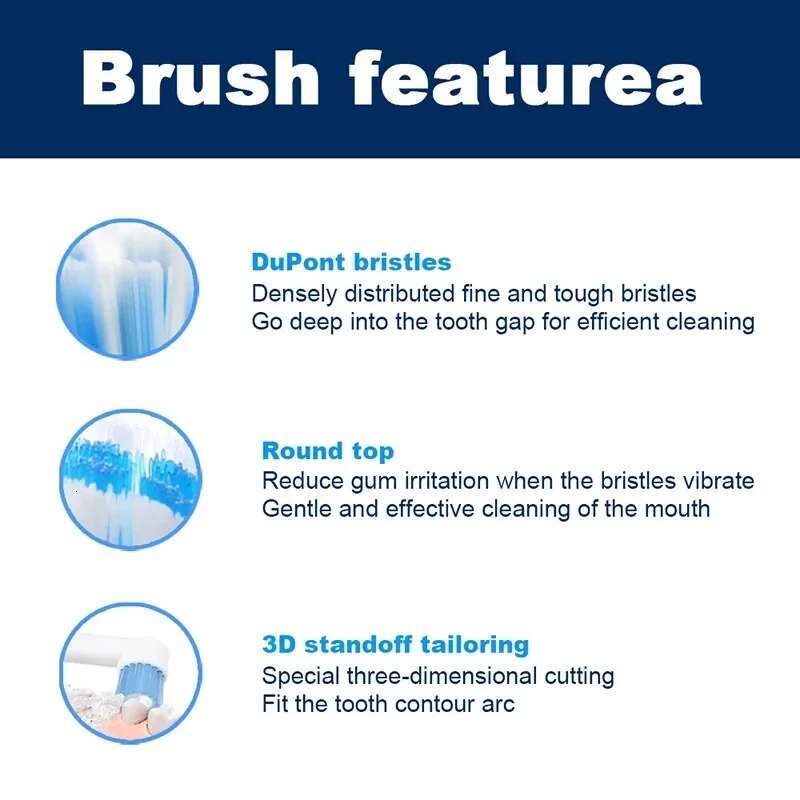 Rotary Electric Toothbrush with Base Rechargeable Dental Automatic High Frequency Vibration Tartar Stains Remove Teeth Whitening