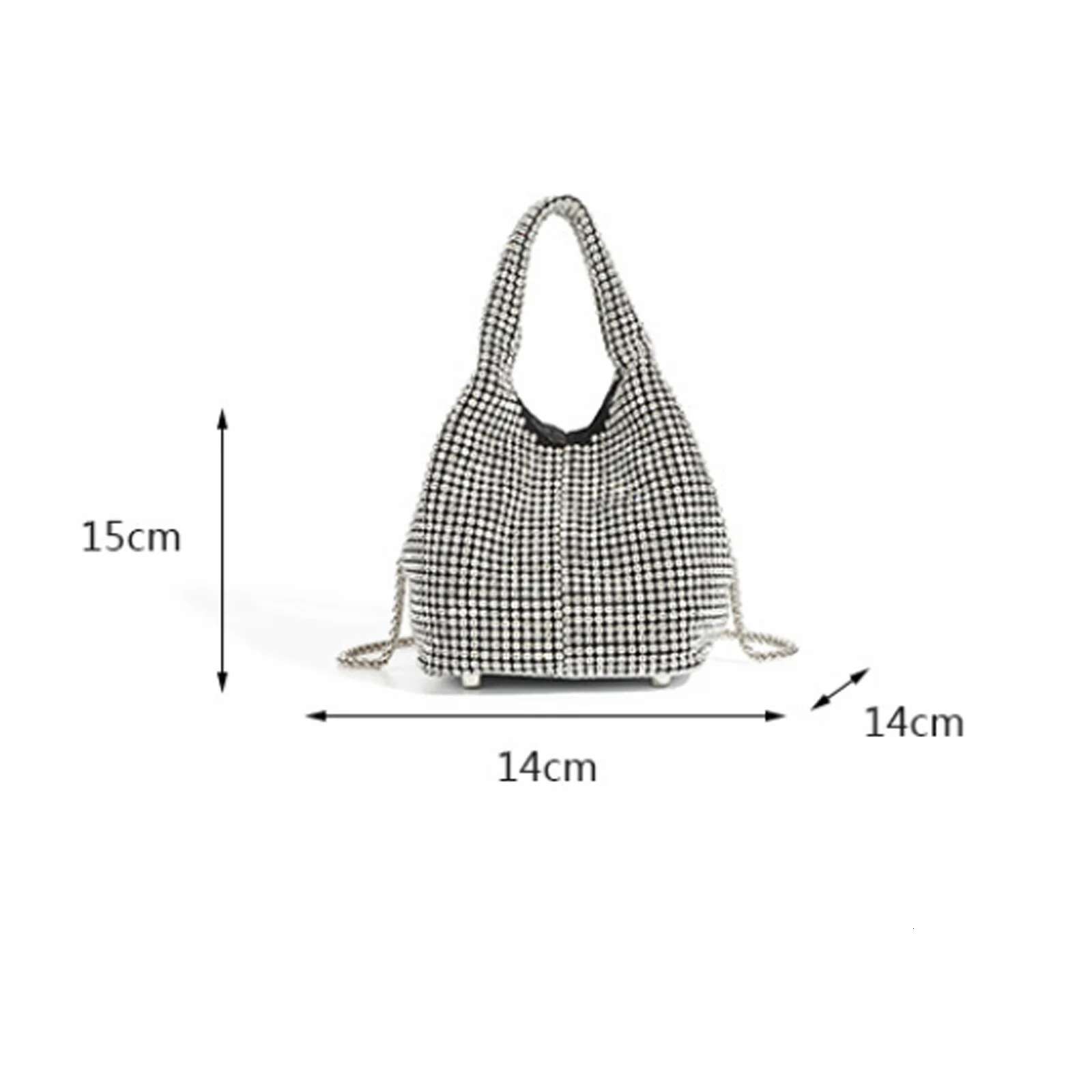 Gradient Color Full For Women New Dia Bucket Rhie Chain Hand-Held Crossbody Bag