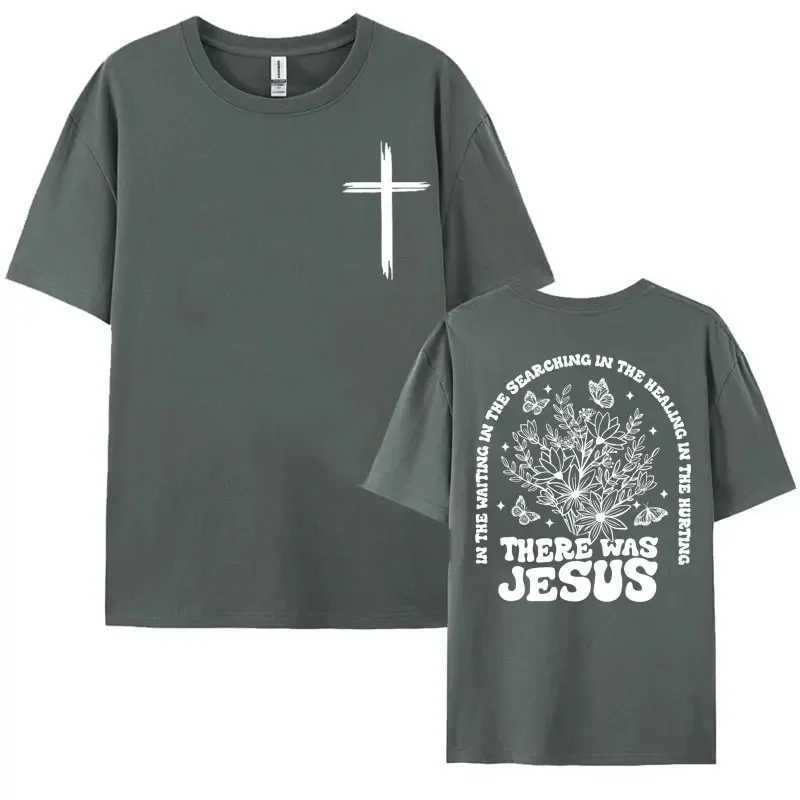 There Was Jesus Tee Shirt Floral Christian Aesthetic Clothing T Shirt Men Womens Fashion Trend High Quality T-shirt Streetwear X250113