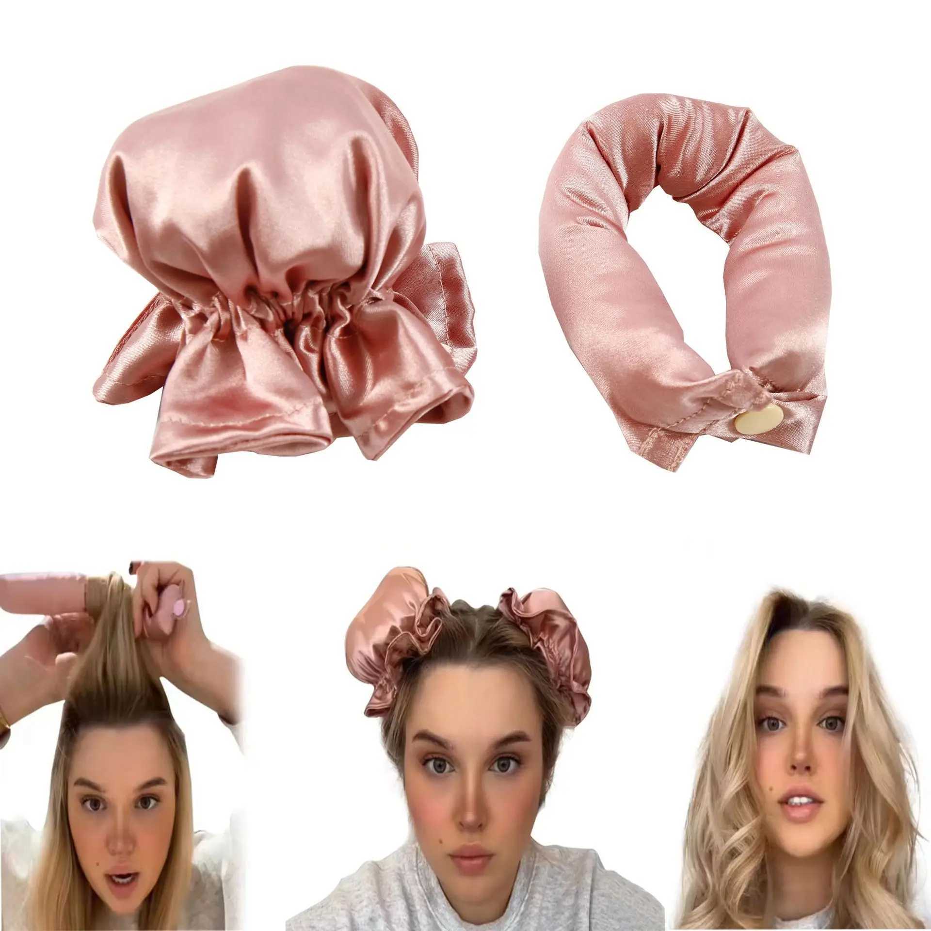 2Pcs Set 100500627955260 Cover Set Soft Hair Roller Sleep Headband Curling Non Thermal Hair Styling Tool W250113