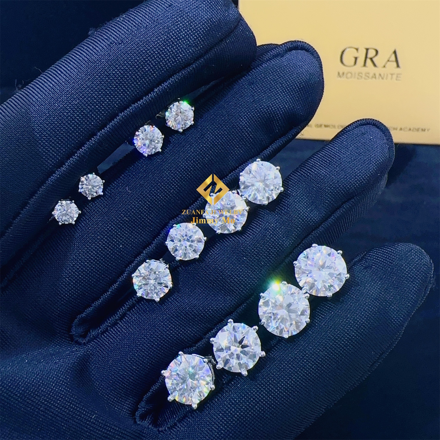 Pass Dia Tester GRA Certificates Screw Back Iced Out Man 4mm --9mm mm Brilliant Cut VVS Moissanite Hip Hop Earring