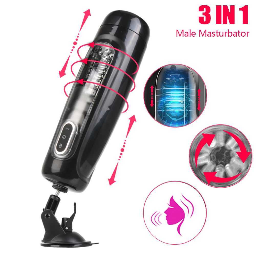Automatic Rotate Stretch Vibrator Male Masturbator Artificial Vaginal For Men Real Pussy Penis Pump Glans Sucker Sex Toys EroticXJ250113