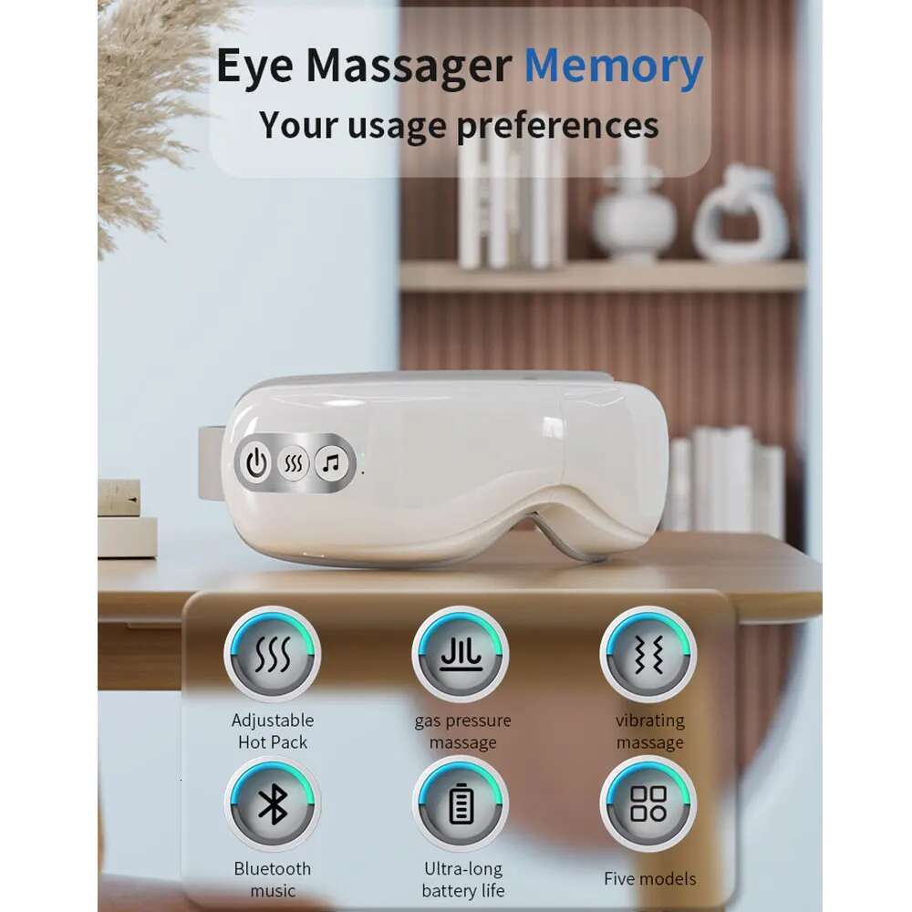 Easevibe massager 3Dflex Airbag Vibration Bluetooth Music Care Instrument Hot Compress Eye Massage Glasses Fatigue Pouch