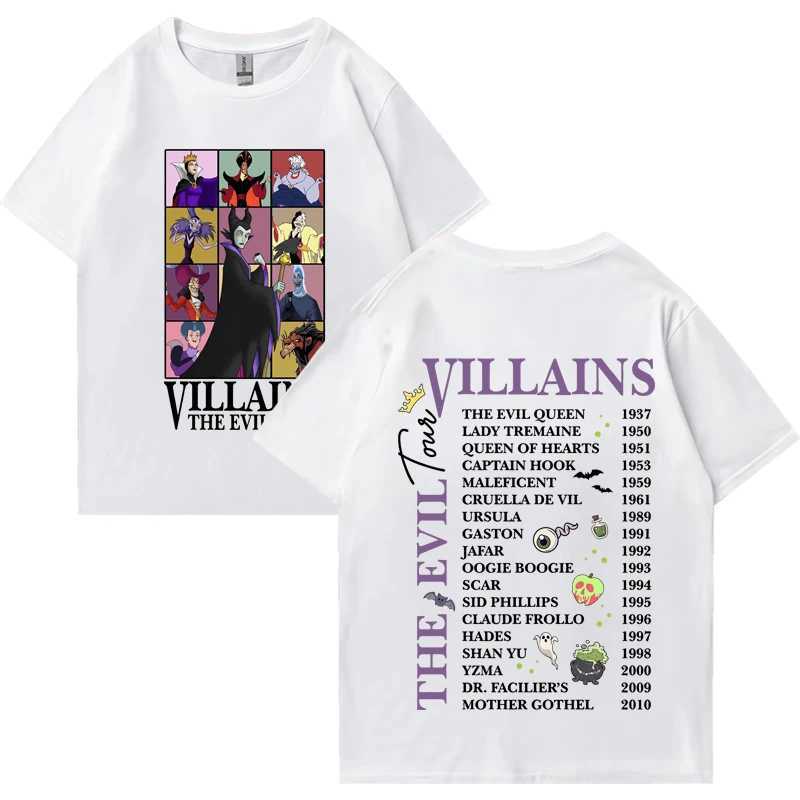 Villains Evil Tour Graphic T Shirts Hot sale Casual Loose Cotton short sleeve t-shirt High Quality funny Oversized Tee shirt X250113