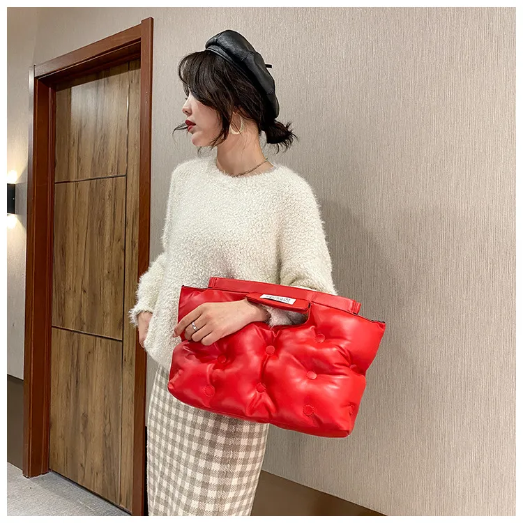 Women's Comfortable Cloud Space Cotton Down Handbag with Large Compartment - Autumn Winter Crossbody