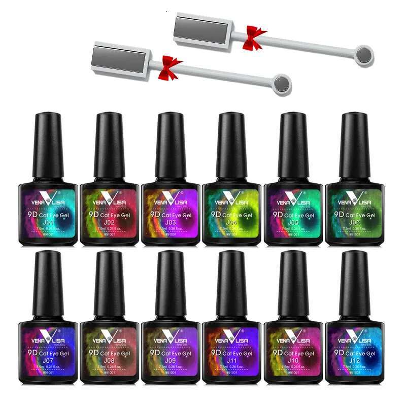 Venalisa 7.5ml Newest Art Design Manicure Enamel 9D Cat Eyes Magnetic Kit Gel Nail Polish Lacquer Varnish