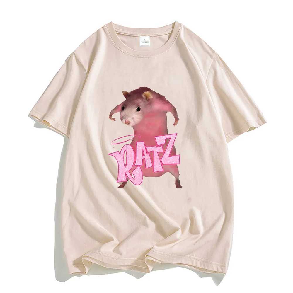 Ratz Pink Cartoon T-shirt 100% Cotton Short SLeeve Mens Tee-shirt Casual KAWaii Summer O-neck Tshirt Cute Male Soft Shirts X250113
