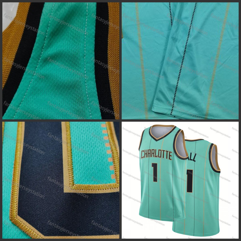 Ball #1 Green Basketball Jersey Embroidered Stitched Polyester V-Neck Baseball Top with Slight Stretch Uniform S-3XL IN STOCK Fast Shipping