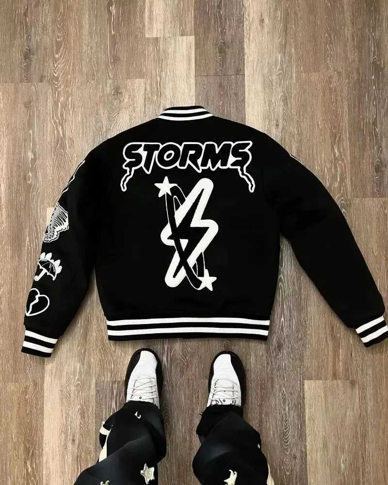 y2k fashion oversized jacket American new trend personality pattern jacket mens Harajuku hip-hop gothic street clothing X250113