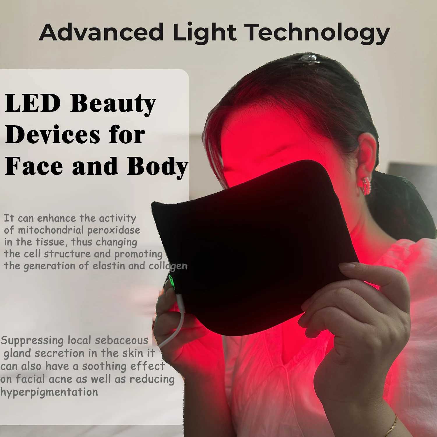 Red Infrared Light Therapy Pad LED Beauty Devices for Face and Body Back Knee Hands Feet Relief Portable 660nm 850nm Heat PadXJ250113