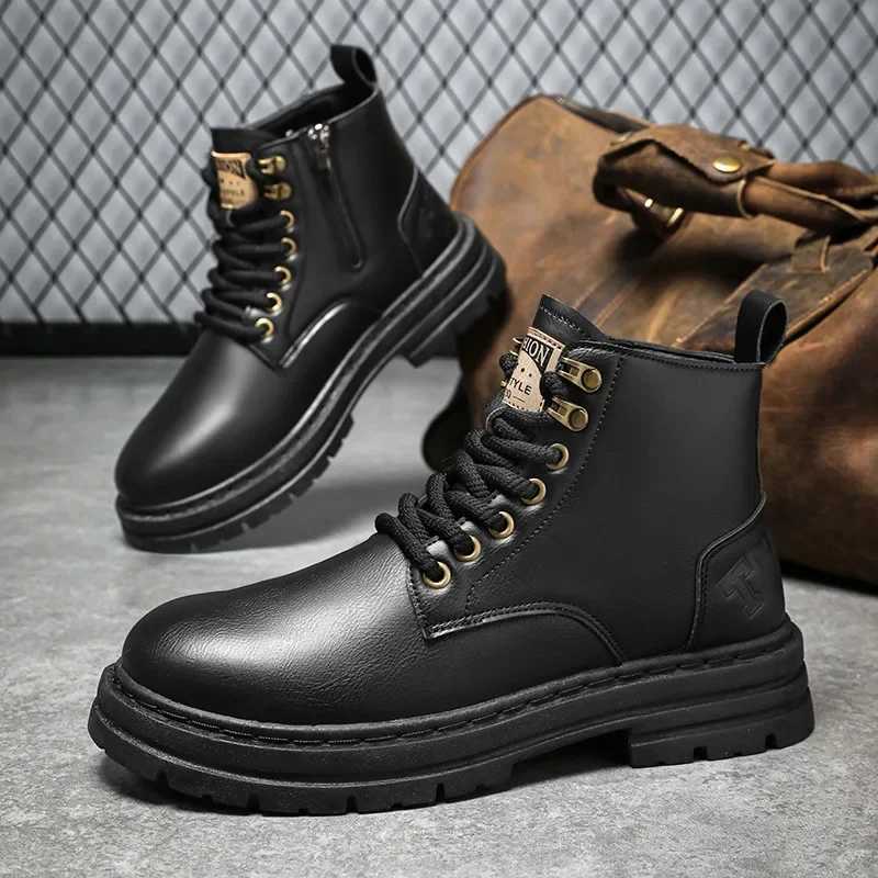 High Top Boots for Men Fi Men Casual Shoes Breathable Comfortale Men Ankle Boots No-slip Mens Work Boots botas para hombreXJ250113