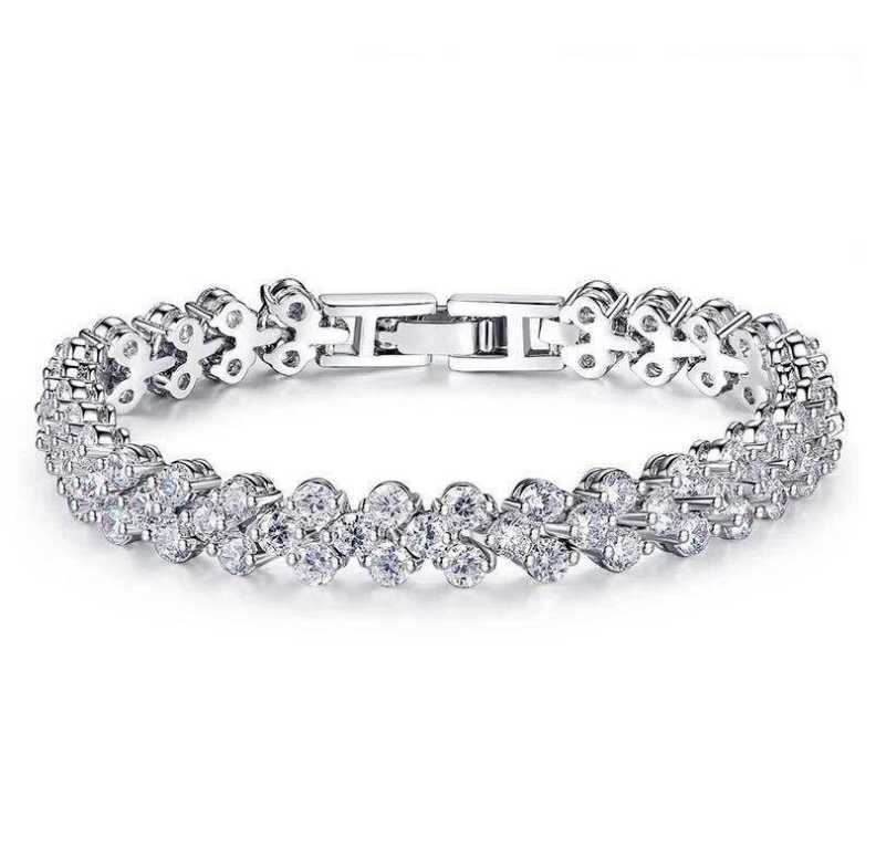 Exquisite Luxury Roman Stylish Crystal Bracelet Inlaid Diamond Full Diamond Bracelet