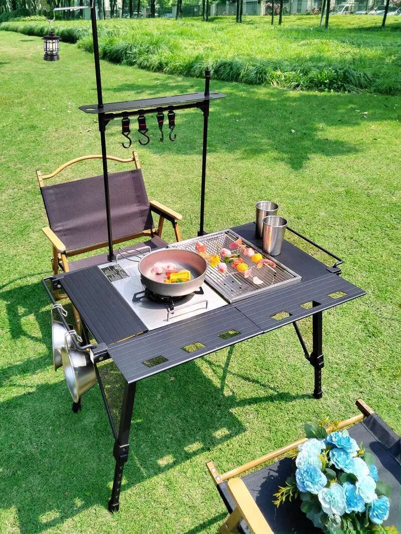 Lohascamping Folding IGT Lightweight Backpack Roll Multifunctional Adjustable Leg Desk Desktop Burner Bbq Table