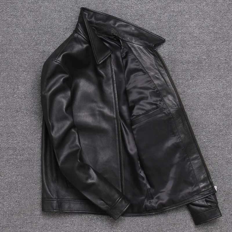 100% Natural Genuine Leather Jacket Men Winter Spring Streetwear Sheepskin Coat Man Moto Biker Real Leather Jackets X2501131