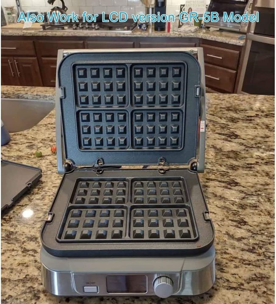 new Cuisinart Griddler Waffle Plates Only for GR-4N, GR-5B, GR-6 and GRID-8N Series, Nonstick Coating Baking Waffle Plates