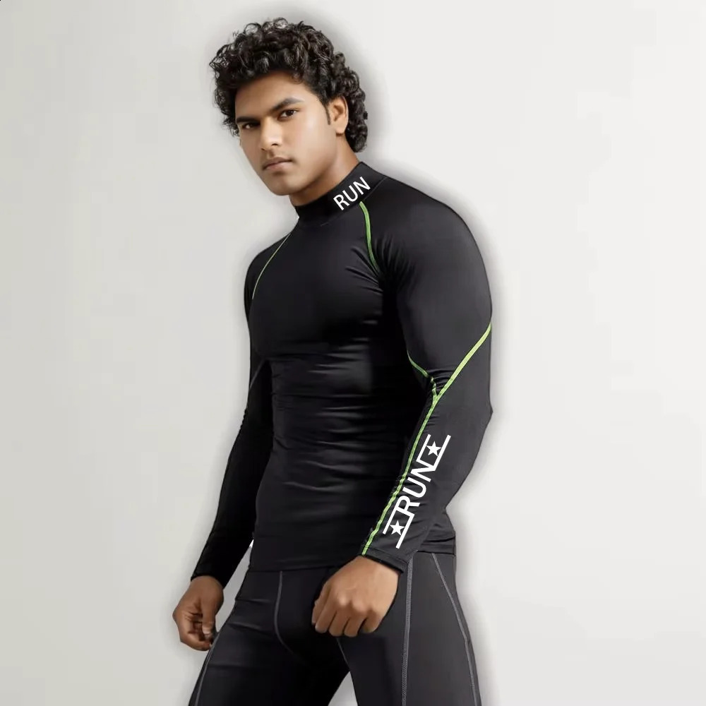 Mens Compression Shirt Gym Training Quick Dry T Shirts Fitness Sport Undershirts Running Tops Male Sports Wear 250113