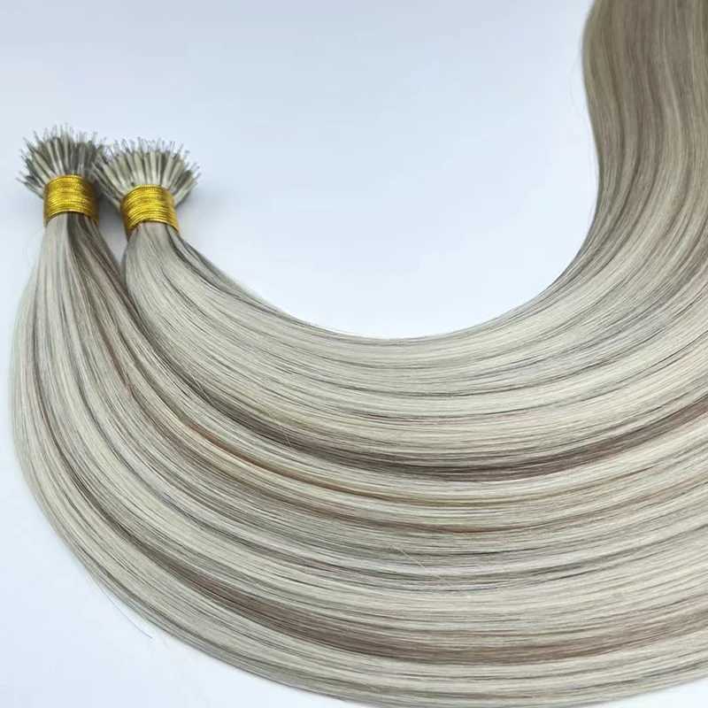 P30A/00 Remy hair nanoring tip microbeads Remy natural European human hair extension highlights 6-28 inches g/strand W250113