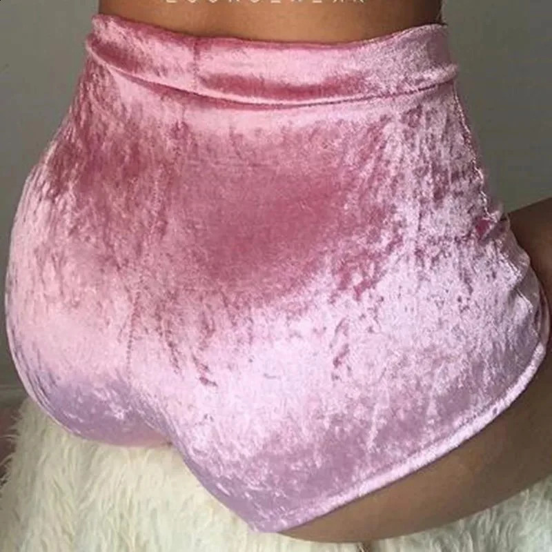 6 Colors Style Fitnes Velvet Drawstring Shorts Casual High Waist Sexy Skinny Sweatpants Streetwear 250107