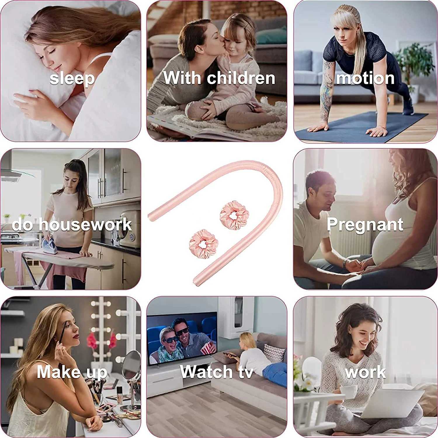 Womens heatless curling hair stick with heatless curling hair curler big soft foam curler W250113