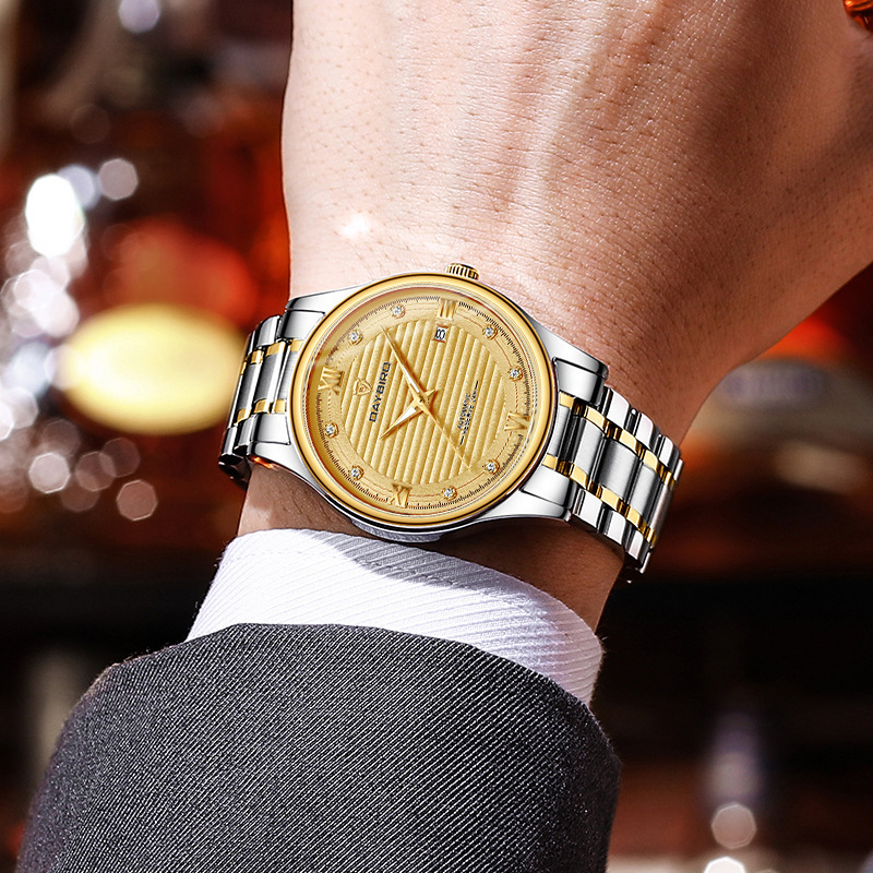 Men's Elegant Automatic Mechanical Watch with Skeleton Design, Night Glow, and Waterproof Steel Band Newly designed men's watch