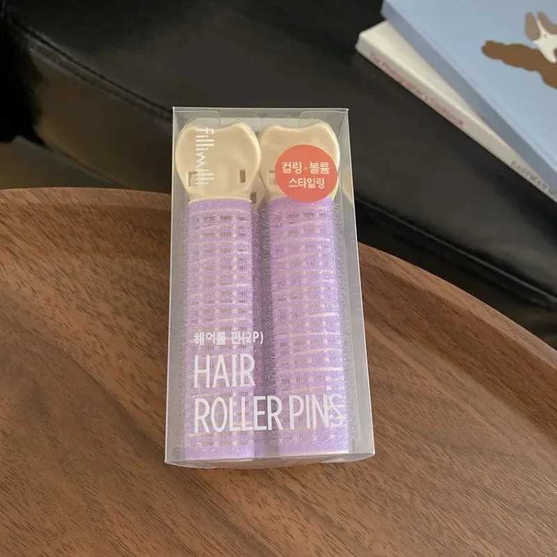 2 pieces of natural hair roots fluffy and lazy top curling iron hair clip curling bucket curling tool W250113