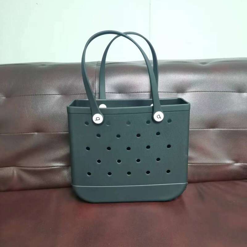 EVA beach fashionable outdoor printed hole tote storage bag, women's basket shoulder bag