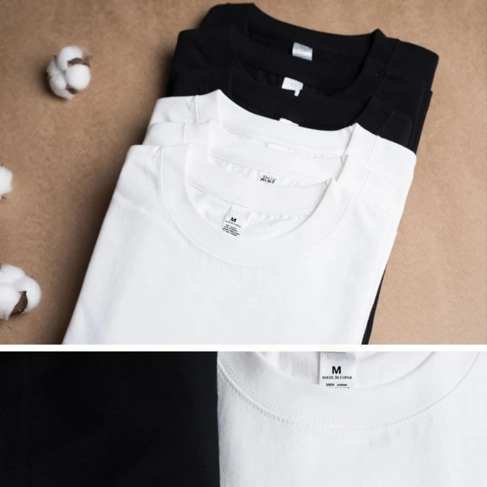 2PCS 100 Cotton Solid T Shirts Mens and Womens Short Sleeve White Tees Casual Breathable Loose Round Neck Tshirt Couple Tops 250113